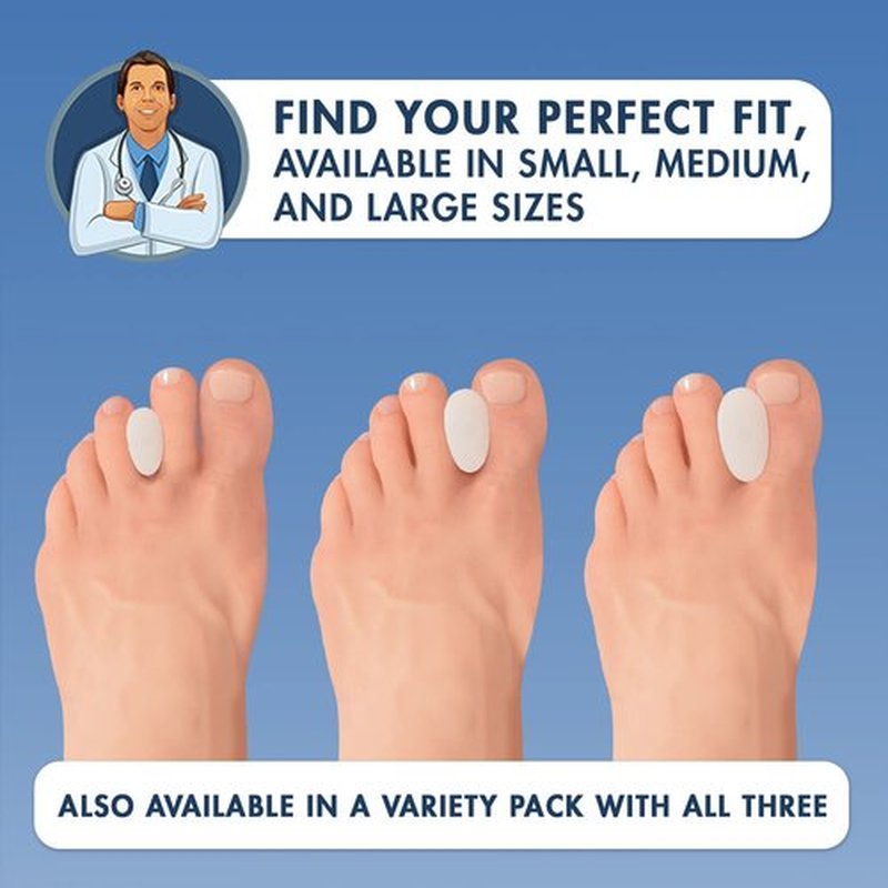 Dr. Frederick’s Original Gel Toe Separators - 6 ct - Soft Bunion Spacers for Overlapping Toes, Gentle Alignment & Foot Pain Relief - Toe Cushion Spacers for Women & Men - Washable & Reusable - Large