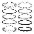 JERLITU Metal Headbands, With Teeth Hairband for Men, Womens Headbands, Unisex Black Wavy Spring Outdoor Sports, Simple Elastic Non-Slip Headwear.(10 Pcs)