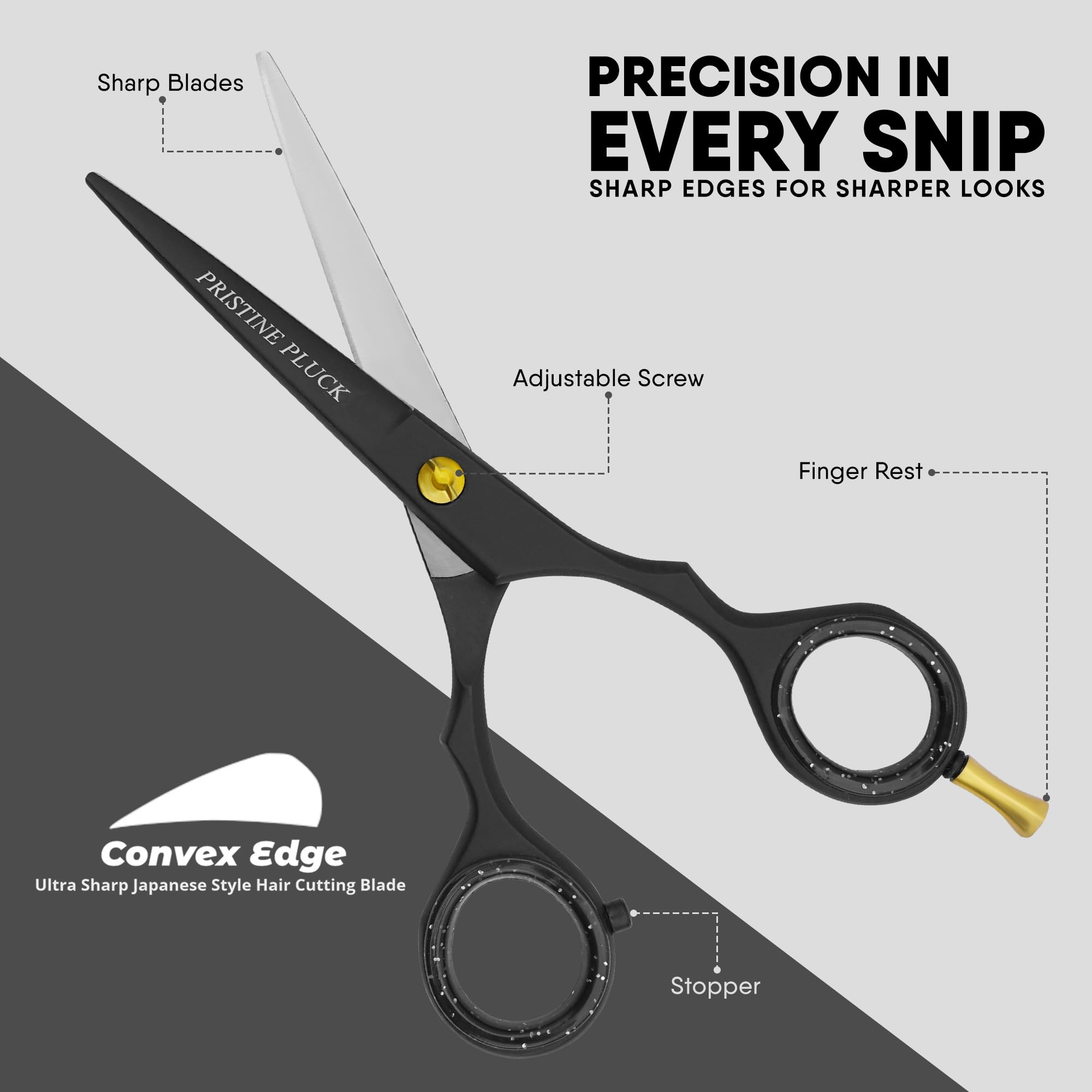 5” Beard & Mustache Scissors for Men – German Stainless Steel Precision Trimming Shears with Tweezers, Mustache Comb, Beard Comb & Travel Pouch for Facial Hair Grooming Kit
