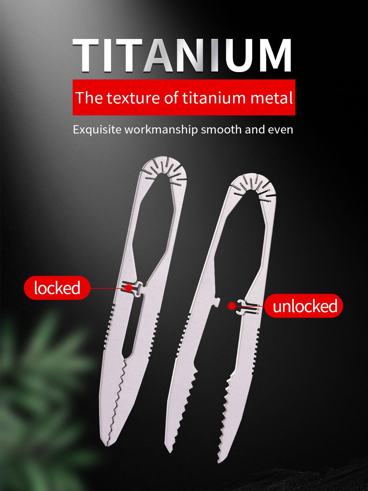 TIKIDESIGN Precision Tweezers Titanium Tweezers for Men, Splinter Tweezers Craft Tweezers with Lock Design for EDC Keychain Carry