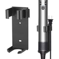 Wall Mount Holder for Hair Styling Tools - Aluminum Alloy Storage Rack for Curling Irons, Straighteners & Multi-Styler Attachments - No Drill Adhesive or Screw Mount (Black)