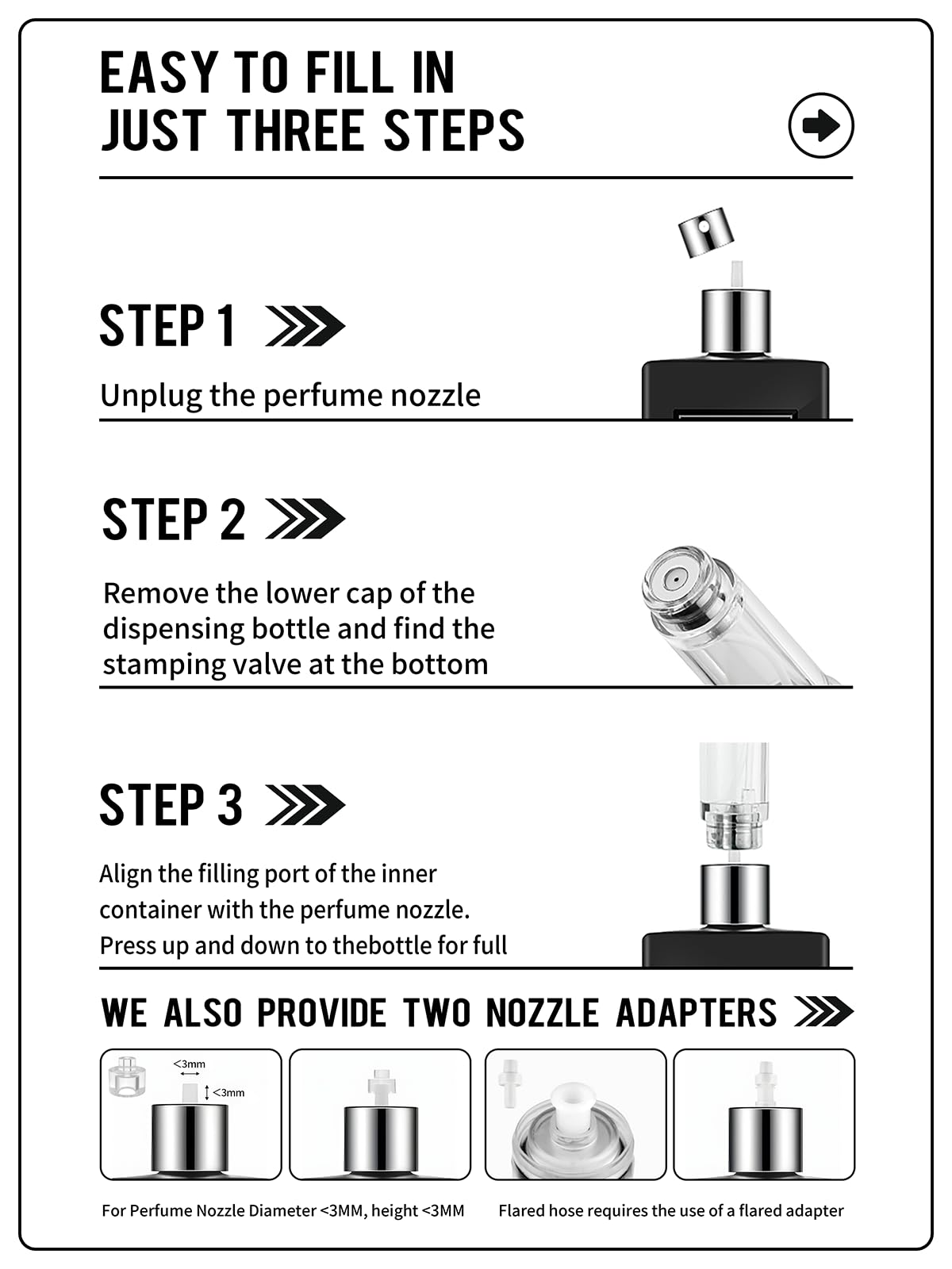 3zorqinron 10ML Genuine Leather Atomizer Sprayer for Perfume - Portable Mini Cologne Sprayer for Woman Man - Perfume Travel Refillable Bottle,Travel Essential Fragrance Spray Bottle (Black)