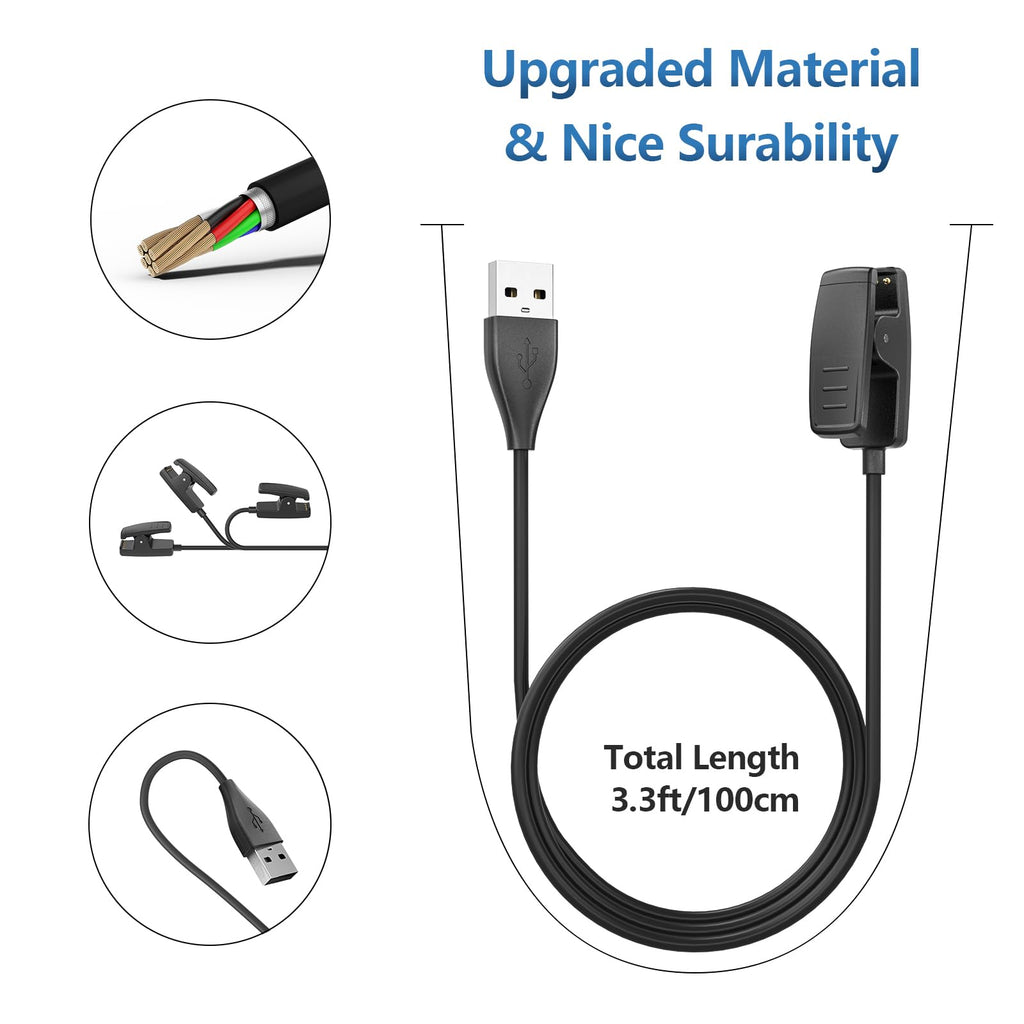 Vancle USB Charger Cable for Garmin Lily/Lily 2/Forerunner 735XT 235 35 64 230 630 645/645 Music, Approach S20/G10/Vivomove HR Smart Watch Replacement Clip Charging Cable