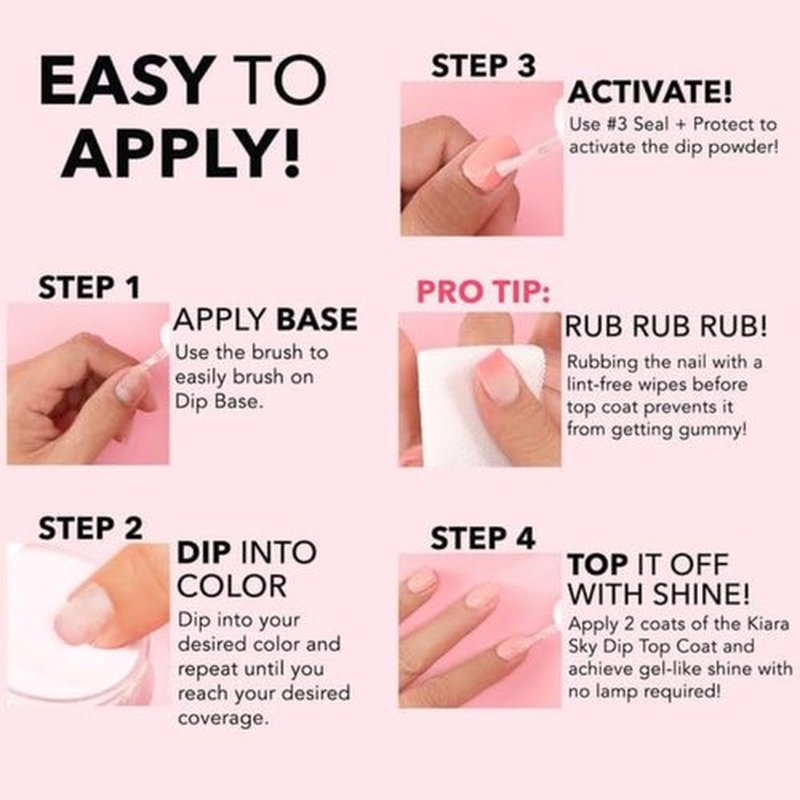 KIARA SKY Dip Top Coat - Ultra-Shiny Nail Dip Powder Essential | No Lamp Needed | 15 ml | Cruelty-Free