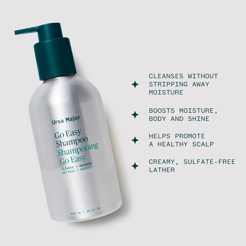 Ursa Major Go Easy Shampoo - Natural, Sulfate-Free & Vegan Formula for All Hair Types | 10 oz