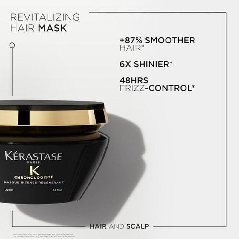 Kerastase Chronologiste Hair Mask - Deep Conditioning & Moisturizing | Anti-Frizz Formula with Hyaluronic Acid | 6.8 Fl Oz