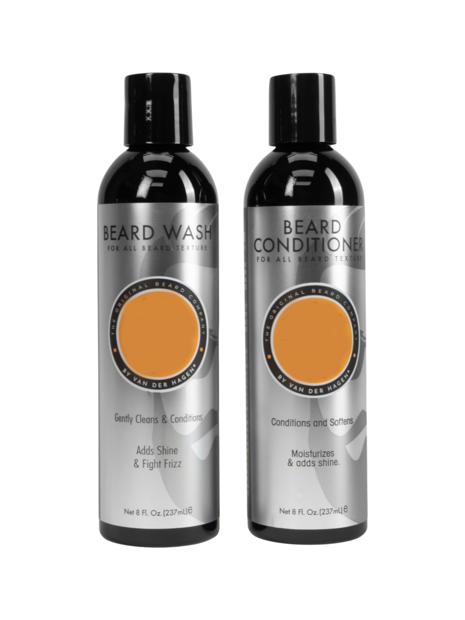 Beard Wash & Conditioner Set, 8 oz Each - Cleanses, Softens & Refreshes All Beard Types