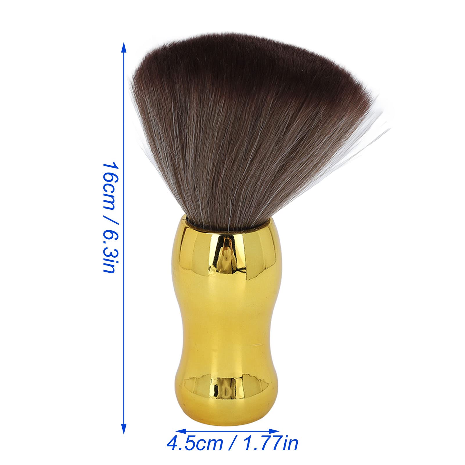 Professional Barber Neck Duster Brush, Soft Nylon Hair Cleaning Brush for Haircutting, Salon & Barbershop Hair Sweeping Brush for Face, Neck & Shoulders Gold