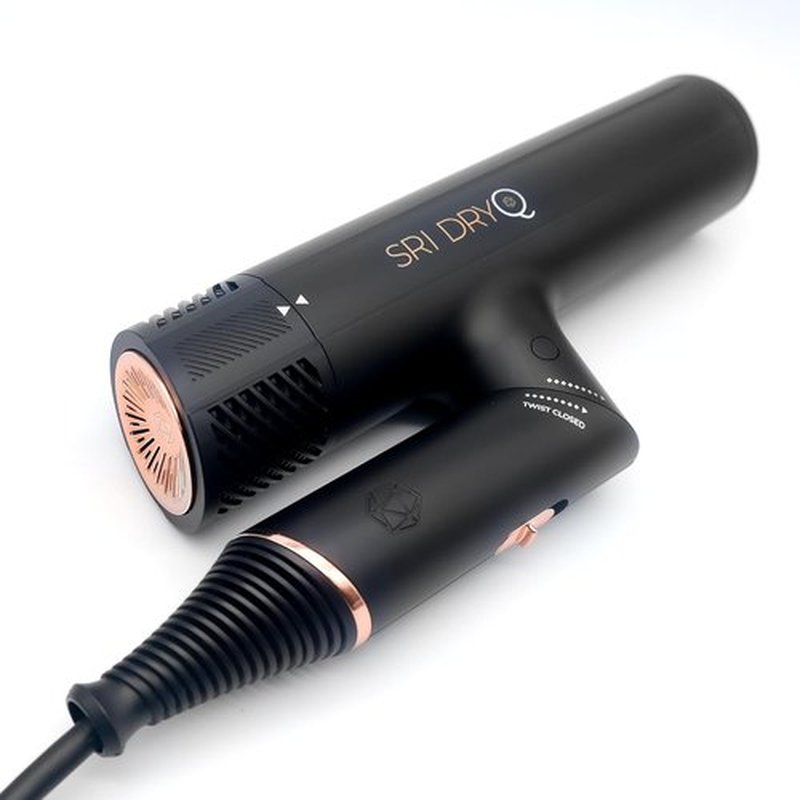 SRILabs DryQ Smart Hair Dryer - Ultra Lightweight & Foldable - Powerful Quiet Motor - Infrared Ionic Tech