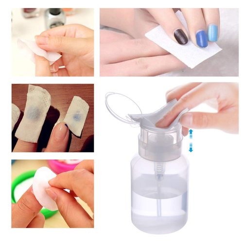 Biutee Clear Bottle 2 PCS Dispenser Bottle for Nail Polish and Makeup Remover 200ml (2 PCS)