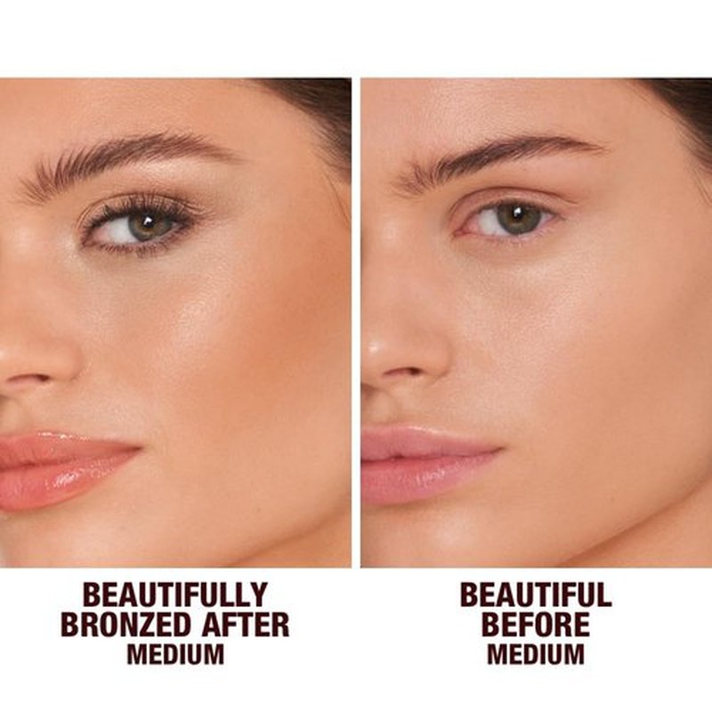 Charlotte Tilbury Beautiful Skin Bronzer - Hydrating Hyaluronic Acid & Pro Vitamin D3 for a Sun-Kissed Glow | 16Hr Wear, Sweat & Humidity Proof