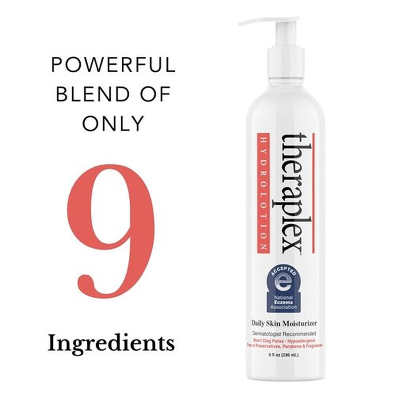 Theraplex Hydro Lotion - Fragrance-Free, Hypoallergenic & Noncomedogenic | 8 oz, Dermatologist Recommended