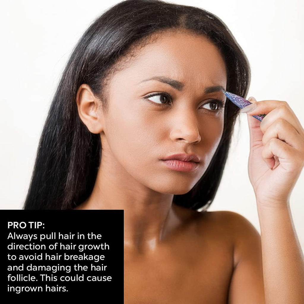 Dual Ended Point and Slant Tips Z-Tweeze PATENTED Tweezers (Rainbow Design) Precision Crafted for Eyebrows Ingrown Hair two in one Tweezers for Ease of use by DreamCut