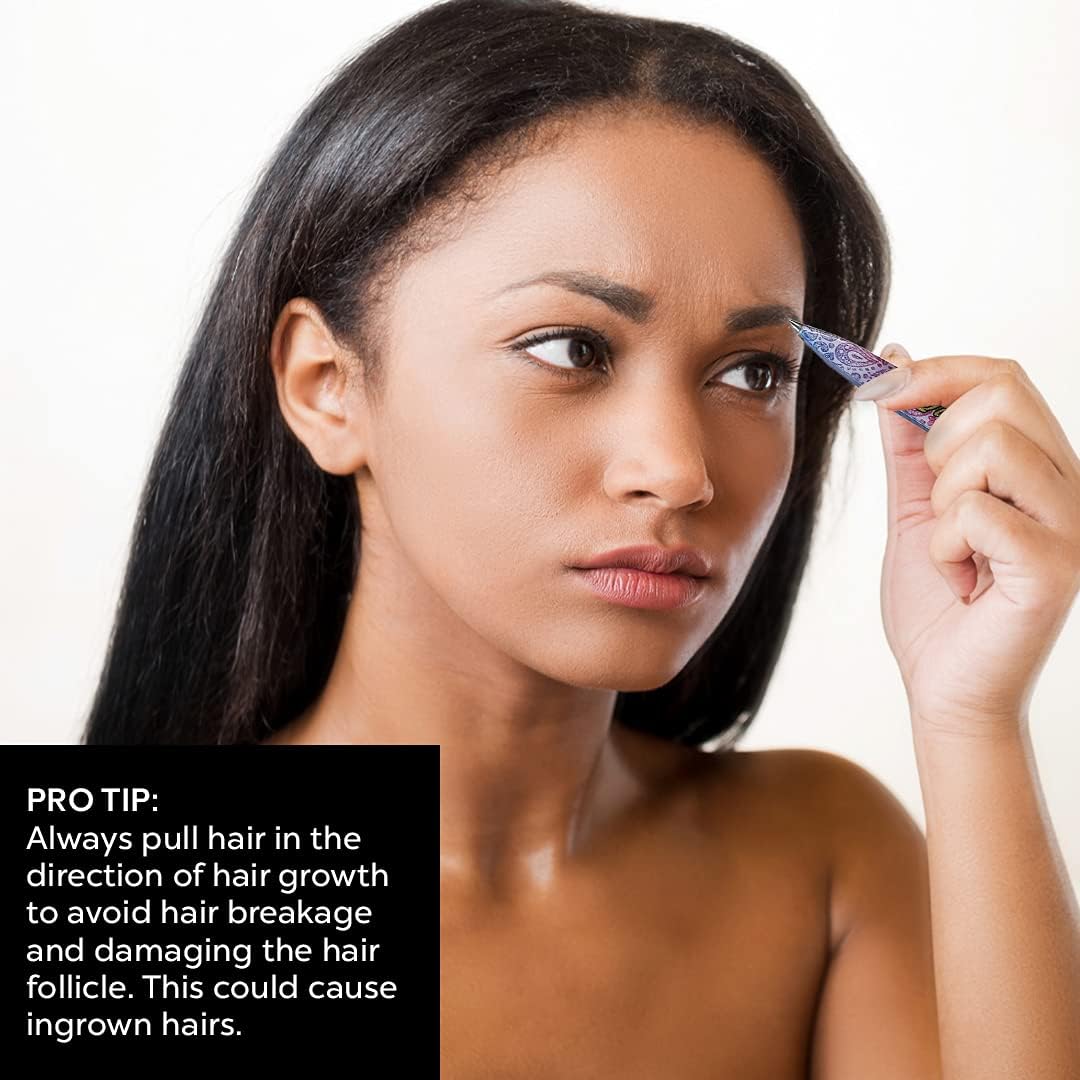 Dual Ended Point and Slant Tips Z-Tweeze PATENTED Tweezers (Rainbow Design) Precision Crafted for Eyebrows Ingrown Hair two in one Tweezers for Ease of use by DreamCut