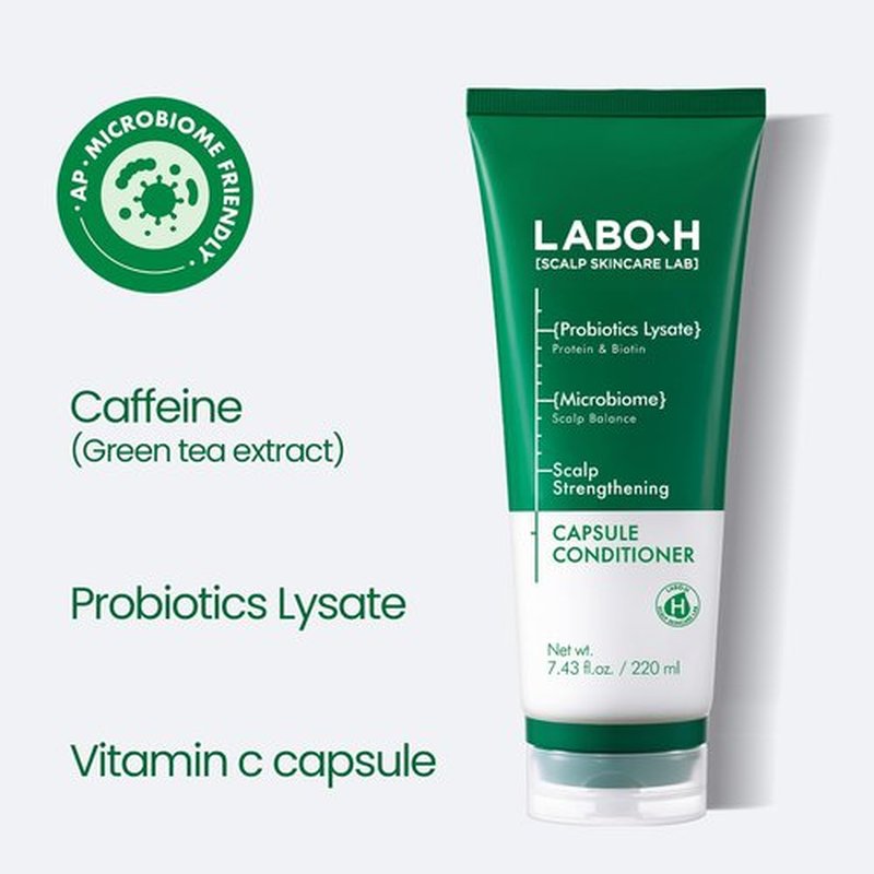 LABO-H Scalp Strengthening Capsule Conditioner for Hair Growth & Anti-Loss | Vegan Treatment with Vitamin C, Biotin, Caffeine and Rosemary Oil, Instant Softening & Nourishing, Korean, 7.43 Fl. oz.