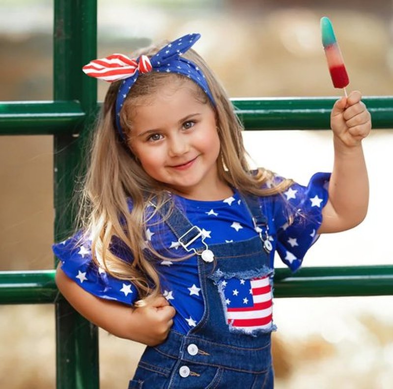 Huachi American Flag Headbands with Patriotic USA Bows for Women - 4th of July Wide Red, White and Blue Knotted Bow Hair Bands and Turban Wrap Accessories