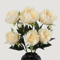 KBREE Artificial Peonies - Lifelike 25.2" Real Touch Flowers, 3 Pcs Cream White Stems for Bouquets & Arrangements