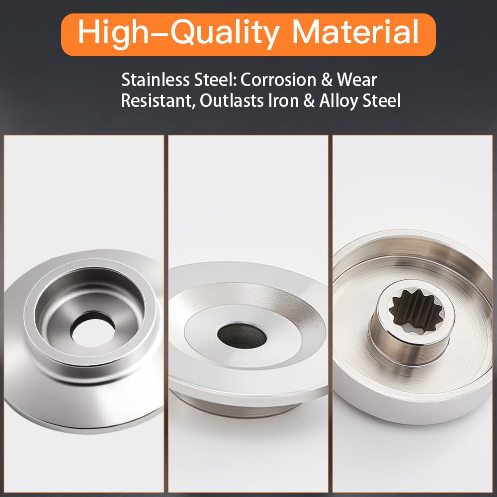 RianKarn Stainless Steel Brush Cutter Blade Adapter Kit for 225 & 230 Series Parts, C535000160 & C535000150, 11-Spline Straight Shaft, 20mm & 25mm Center Hole, Blade & Nut Not Included