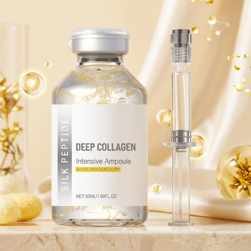 Deep Collagen Serum, Silk Peptide Lifting Face Serum – Korean Anti-Aging Ampoule for Deep Hydration & Firming Care, Smooth Glowing Skin, Mother’s Day Skincare Gift for Mom