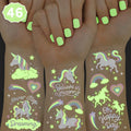 xo, Fetti Rainbow Unicorn Party Favors - Temporary Tattoos - 46 Glow In The Dark Styles | Birthday Party Supplies, Unicorn Favors Decorations, Toys + Halloween Costume