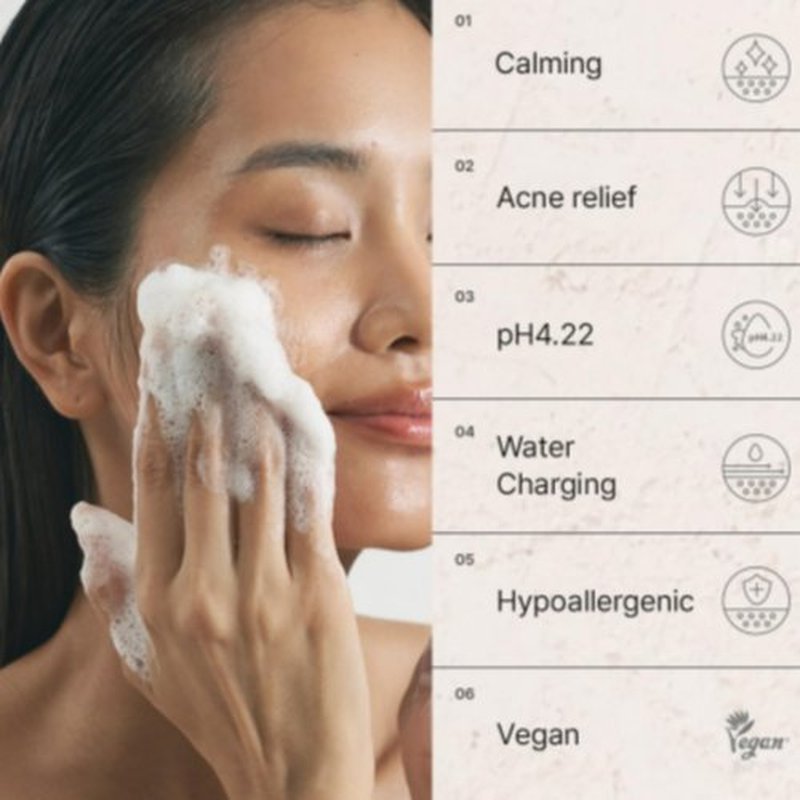 BONAJOUR] Ginger Aqua Relief Foam Cleanser - Acne relief, gentle exfoliation, pore tightening, and skin soothing for sensitive skin