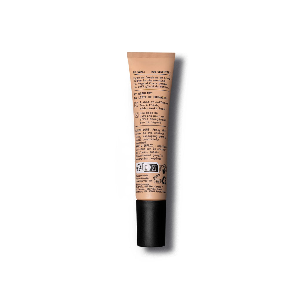 cleanjourney Hydrating Eye Cream, Brightening & De-Puffing Formula with Hyaluronic Acid & Caffeine for Smooth, Revitalized Under Eyes, Vegan, EWG Verified Skincare, Unscented, 0.5 Fl Oz