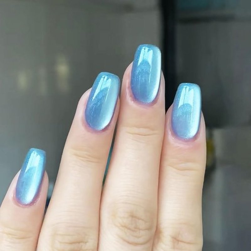 4Pack 96Pcs Medium Press On Nails - Square False Nails with Gradient Design, Full Cover Glossy Acrylic Nails, Glitter Press On Nails for Women Girls - Reusable Stick On Nails