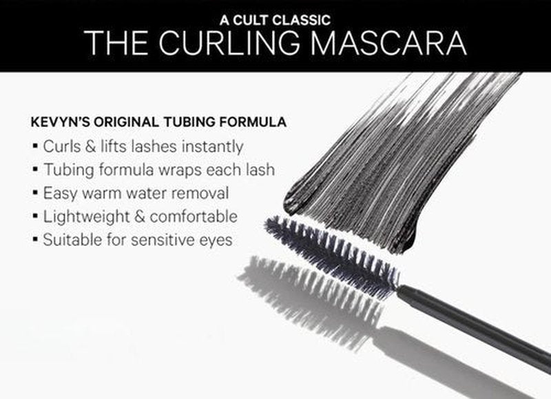 Kevyn Aucoin Curling Mascara - Black | Volume-Enhancing, Clump-Free Formula | Easy Water Removal, 0.18 Oz