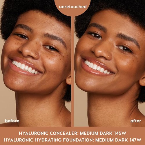 ColourPop Pretty Fresh Creamy Concealer - Full Coverage with Natural Finish - Hydrating Formula with Hyaluronic Acid & Coconut Water - Medium Dark 145W (0.3 oz)