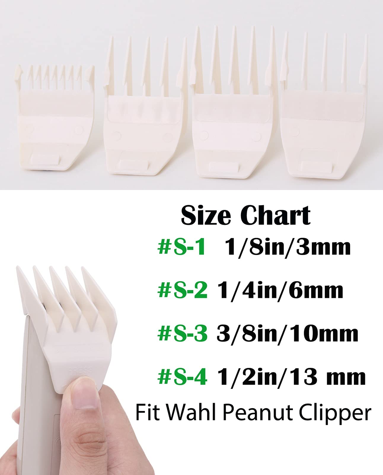 2 Pack Professional Peanut Clipper/Trimmer Snap On Replacement Blades #2068-300 - Compatible with Wahl Peanut Hair Clipper/Trimmer, White