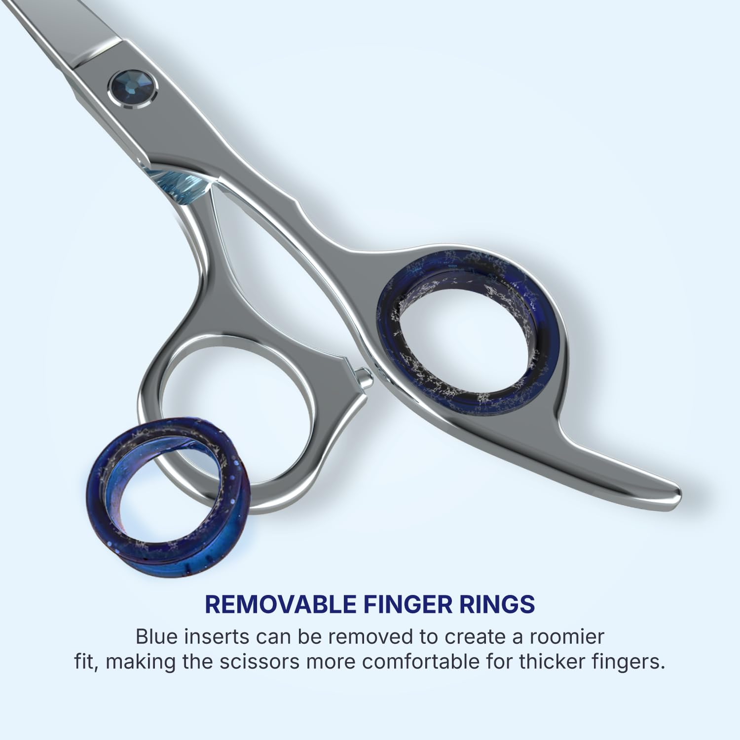 Melwey Mustache Scissors for Men 5.5 Inch – Premium Stainless Steel Mustache & Beard Trimming Scissors with Rounded Tips for Safe Precision Grooming, Nose, Eyebrow & Facial Hair Scissor (Blue)