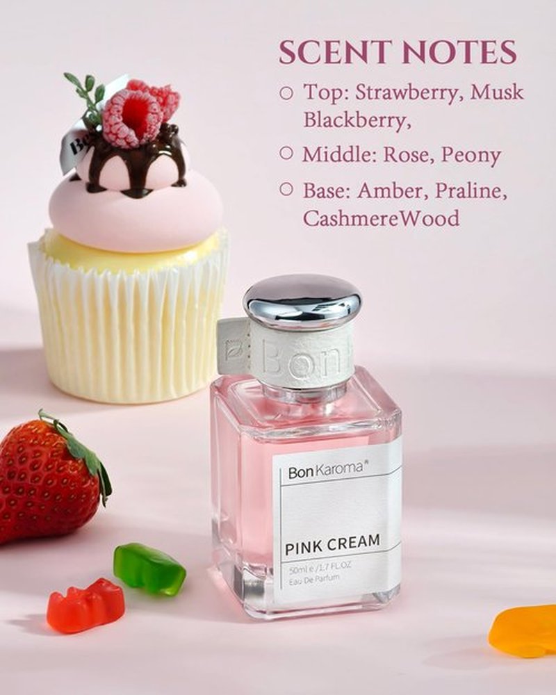 Pink Cream Eau de Parfum for Women - 1.7 oz Long-Lasting Fragrance with Strawberry, Rose, and Musk