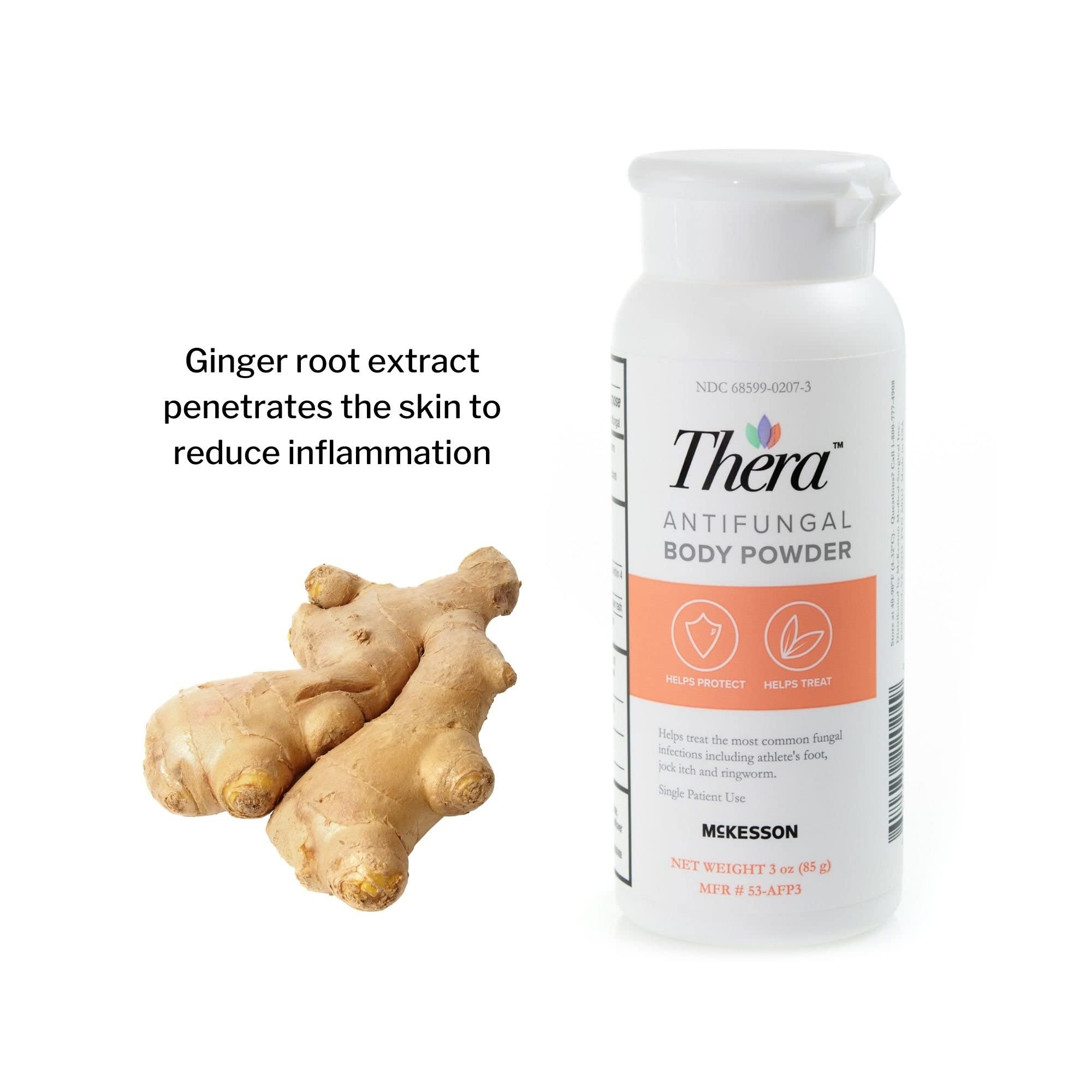 Thera Antifungal Body Powder, 2% Strength - Relief for Athlete's Foot, Jock Itch, Ringworm - 3 oz