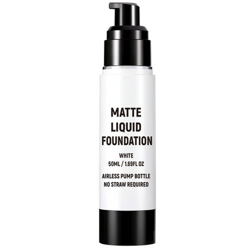 DALVGFN White Face Paint, Liquid Makeup Foundation, Flawless Cream Goth Makeup, Full Coverage Demi Matte Finish, Professional Body Paint For Halloween Cosplay, Clown, Skeleton, Joker, Mime SFX Make up