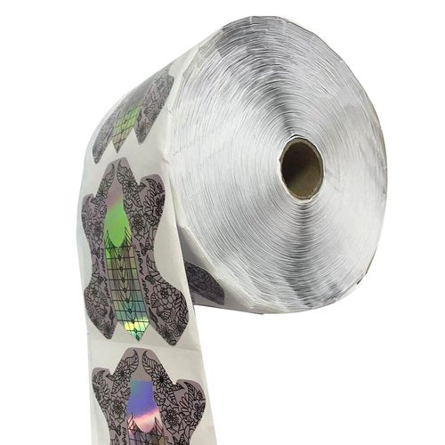 FingerAngel 500Pcs Nail Tips Laser Nail Forms Gel Polish Extension Forms Acrylic Tips Nail Art Decoration DIY Nail Gel Curl