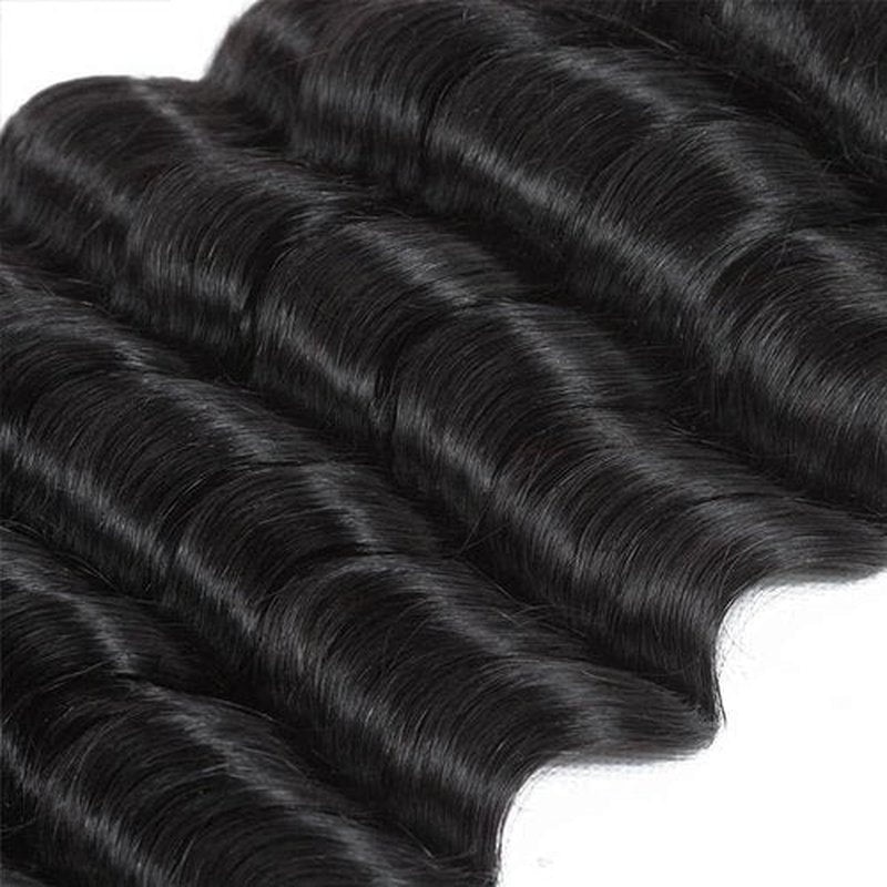 LadrXadr Human Hair Bundles Loose Wave Bundles 22 24 26 inch #1B Loose Body Wave Bundle Natural Black Bundle
