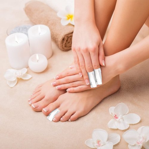 500 Packs Nail Foil Wraps Remover, Aluminium Foil Nail Remover with Pre-attached Lint-Free Cotton Pads, Quickly & Easily Gel Nail Polish Remover Foil Wraps, Nail Art Cleaner for Women