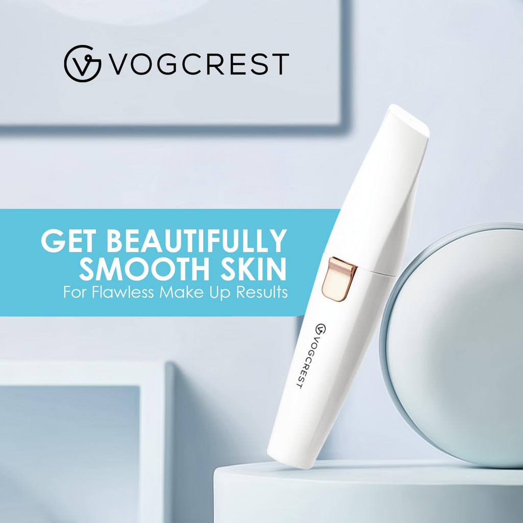 Rechargeable Eyebrow and Facial Hair Remover for Women - 2 in 1 Razor with Built-in LED Light for Painless Hair Removal