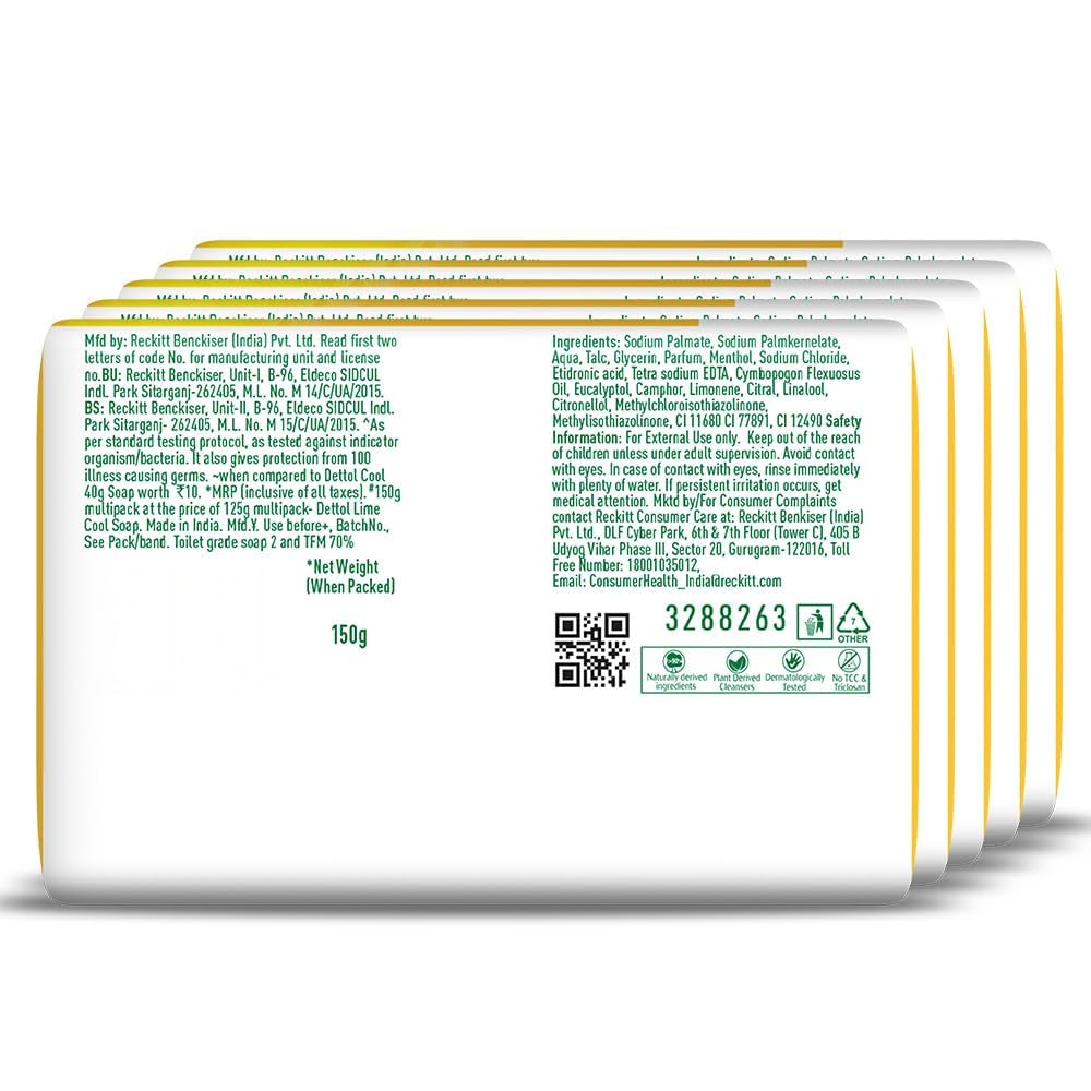 Metrey Herbotech Lime Menthol Bath Soap Bar, 150g, Pack of 5