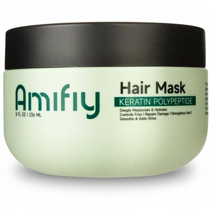 Amifiy Keratin Hair Mask, Multi-care Deep Conditioning Hair Mask for Dry Damaged Hair, Anti-Frizz, Intensive Hydrating & Repairing Deep Conditioner for Strong, Smooth and Silky Hair, 8 Fl Oz