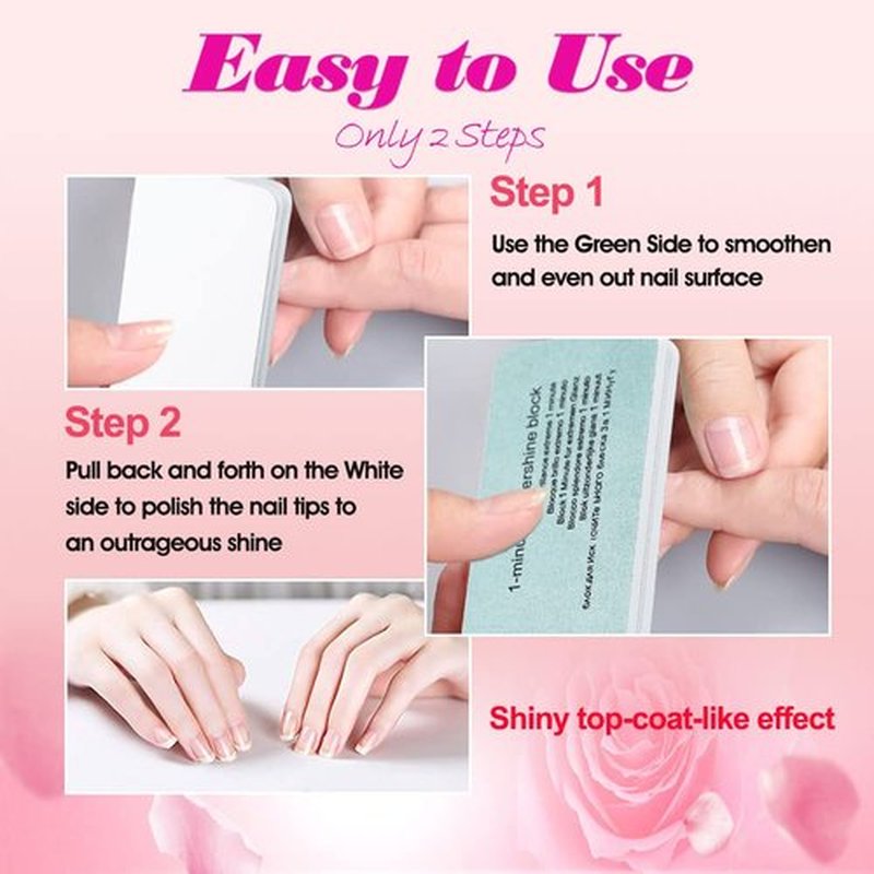 Nail Shiner Buffer with Double Sides Professional Nail Buffer Block 600/3000 Grit, Nail File and Buffer Polishing Block for Natural Nails Manicure Nail Art Tools Pack of 6pcs