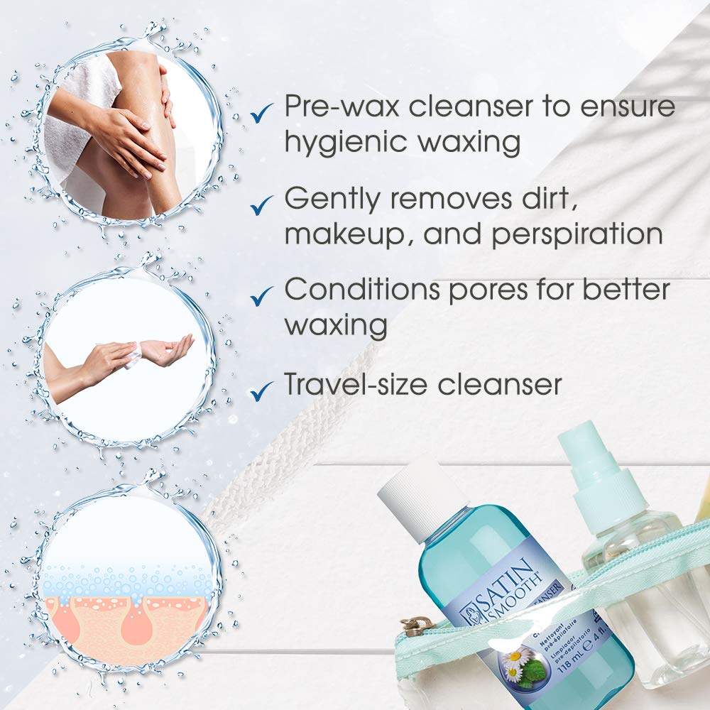 SATIN SMOOTH Satin Cleanser Skin Preparation Cleanser 4 oz x 2 packs