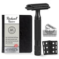 Rockwell Razors 6S Adjustable Black Stainless Steel Safety Razor - Custom Shaves for Men & Women | 6 Settings, 5 Recyclable Blades
