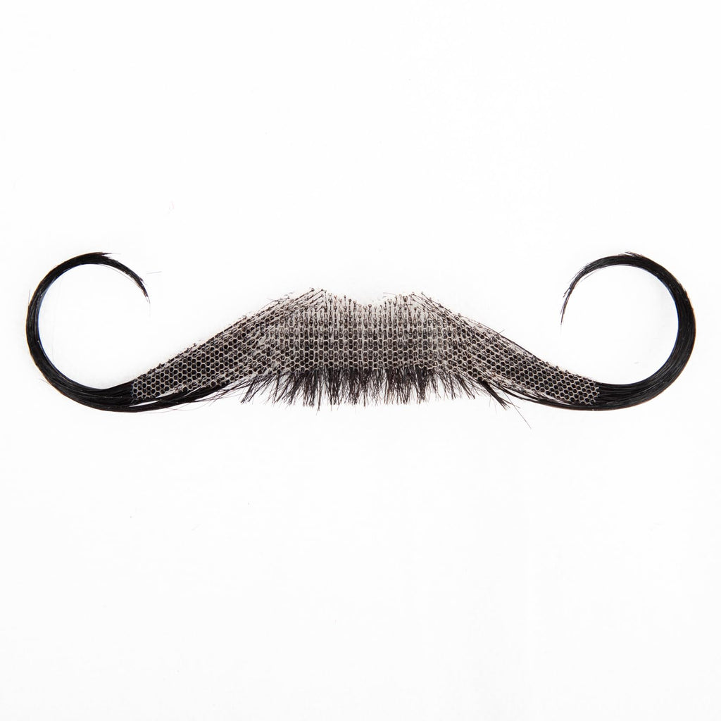 XRDDFL Fake Beard Human Hair Realistic Fake Mustache for Men, Full Hand-Tied Invisible Lace Based Fake Facial Hair Black Reusable False Goatee Beards for Halloween Cosplay Costume Party Drama