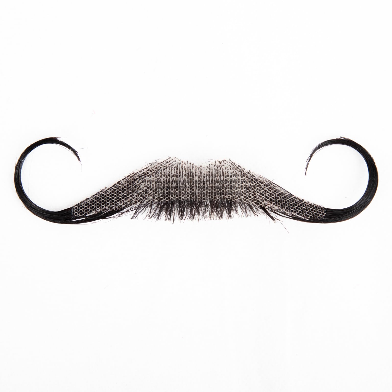 XRDDFL Fake Beard Human Hair Realistic Fake Mustache for Men, Full Hand-Tied Invisible Lace Based Fake Facial Hair Black Reusable False Goatee Beards for Halloween Cosplay Costume Party Drama