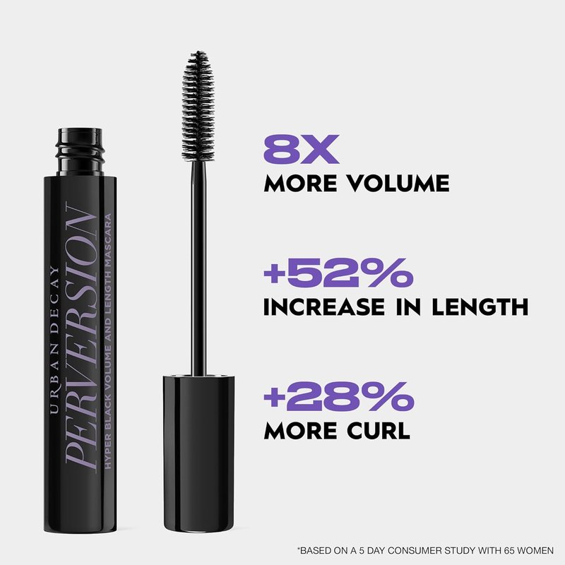 Urban Decay Perversion Volumizing Mascara - Black, Lengthening & Smudge-Resistant, 16HR Wear, Vegan Formula
