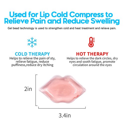 (10 PCS) Lip Ice Pack ，Ice Compress After Lip ice Treatment, Reusable ice pad for Cosmetic, Lip Shape ice Pack to Relieve Pain and Relax Lips, Anti-Aging Lip Care ice Pack to Reduce Lip Swelling