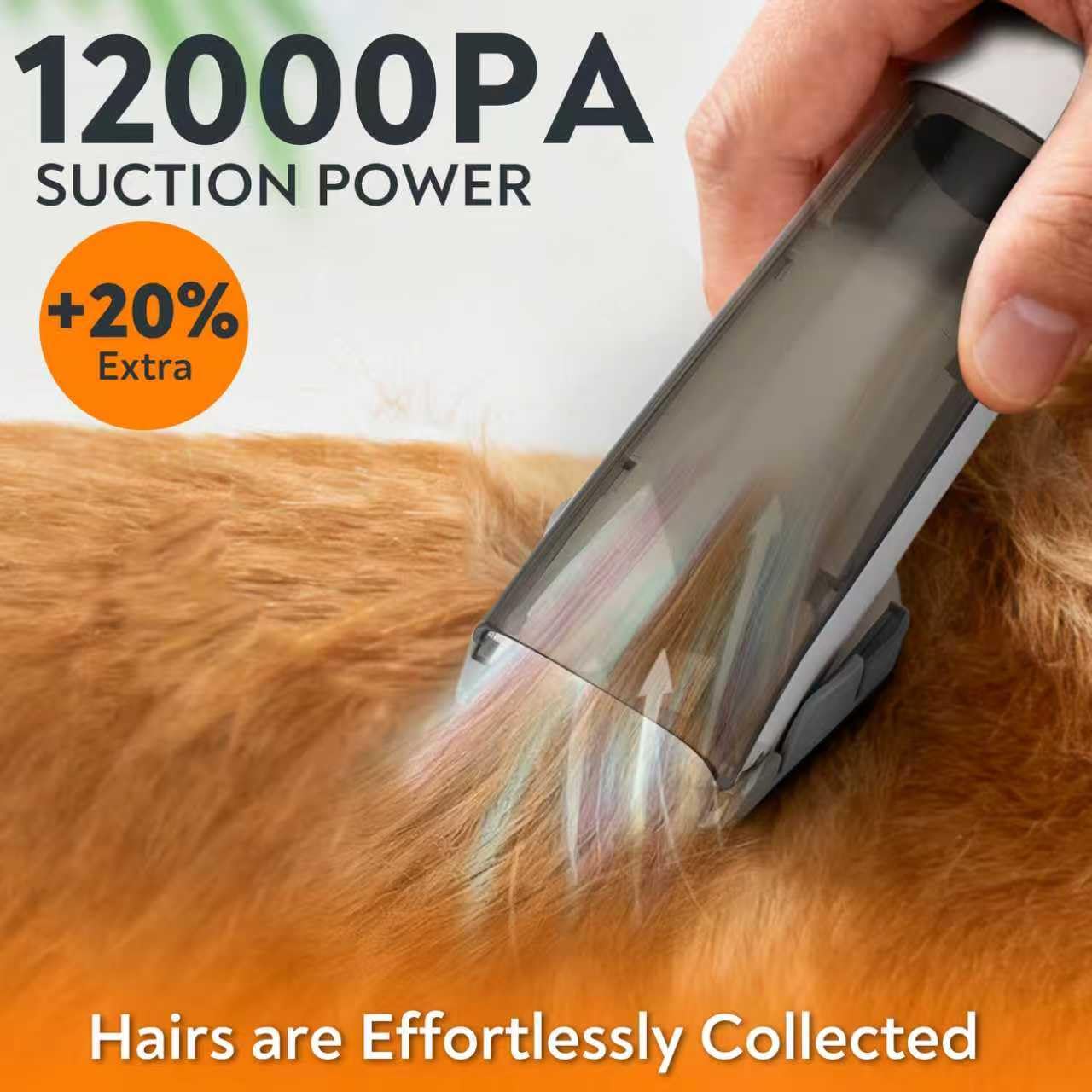 ExcegBot Pet Grooming Vacuum for Dogs & Cats, 12kPa Strong Suction, ≤50dB Quiet, 2L Dust Cup, 5-in-1 Grooming Kit with Ceramic Clippers, 6 Guide Combs, Vacuum for Shedding & Long-Haired Breeds