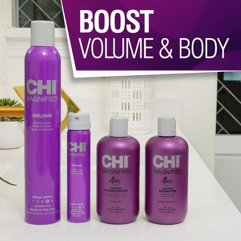 CHI Magnified Volume Finishing Hair Spray - Boost Volume & Shine, 12 Oz | Maximum Fullness & Strength