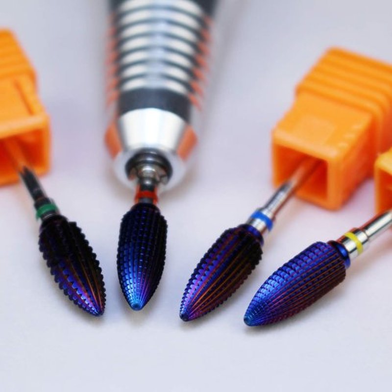 ianblues Tapered Tornado & Texas Tornado Nail Drill for Nail Drill Manicure Machine, Purple Coated (Texas - Coarse - C)